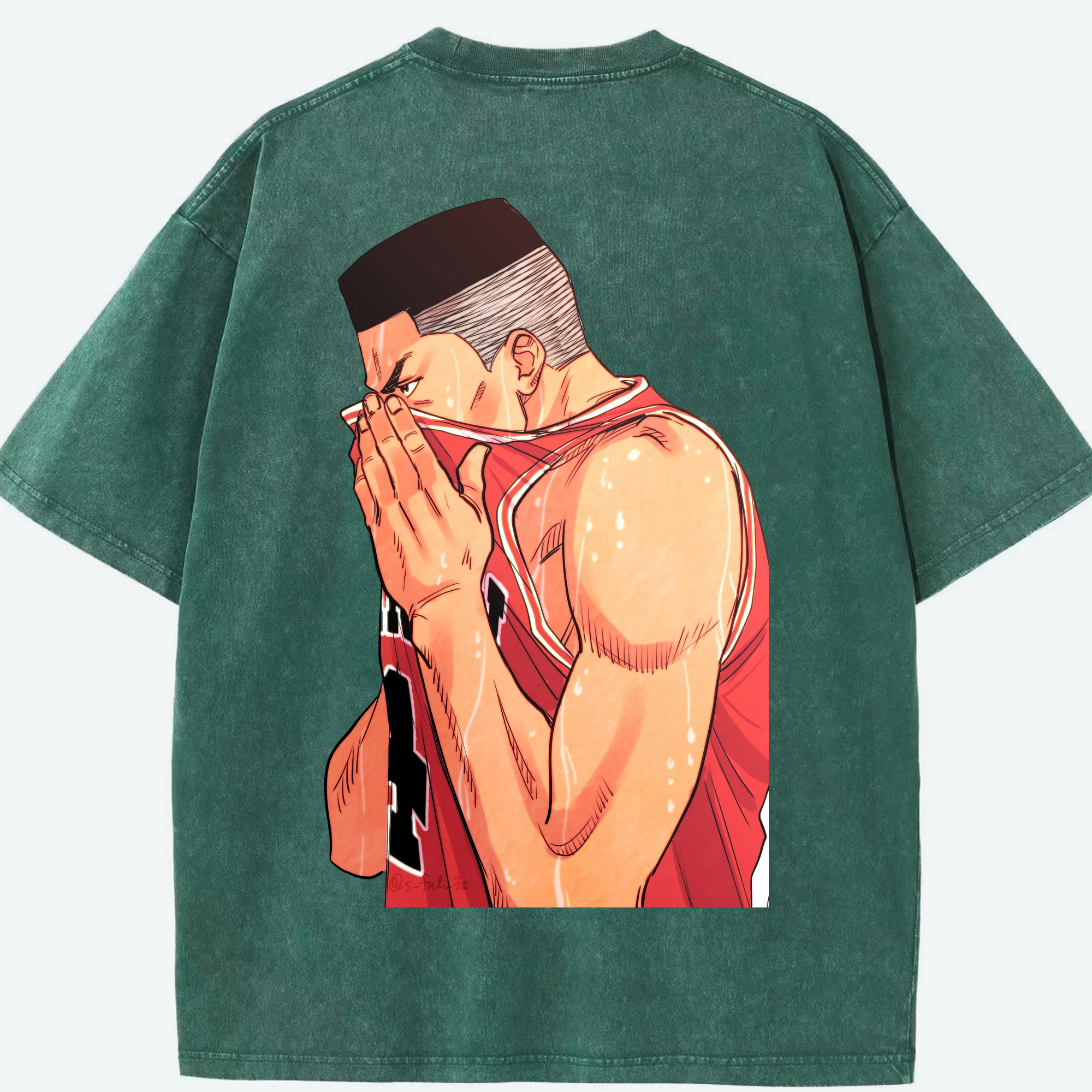 SLAM DUNK／スラムダンク 綿100% ヴィンテージ風 半袖Tシャツ（背面プリント）